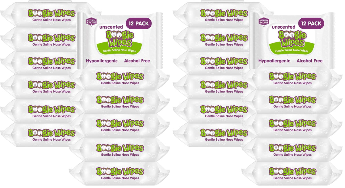 Boogie Wipes Gentle Saline Nose Wipes - 180 Count