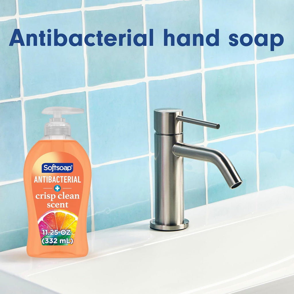 Softsoap Antibacterial Liquid Hand Soap, Crisp Clean Scent, 11.25 fl oz