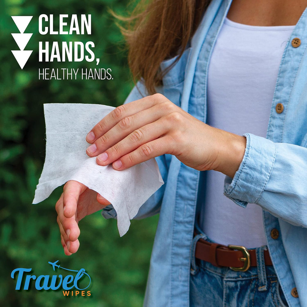 Hand Sanitizing Travel Wipes – 30ct Individually Wrapped | Fragrance-Free, Moisturizing, 70% Isopropyl Alcohol Wipes | Travel, Home, Office, Daily Use